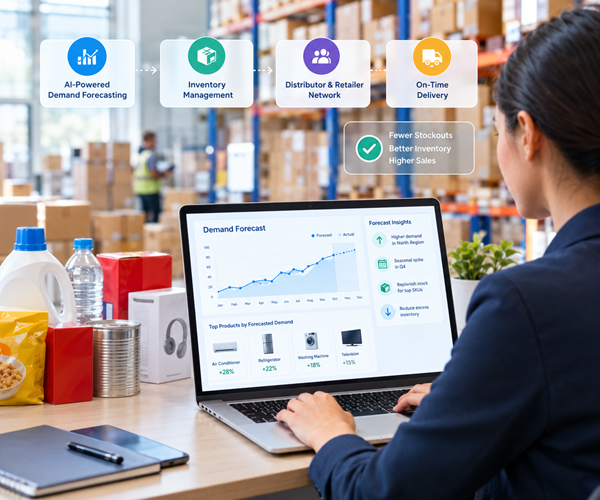 AI demand forecasting for consumer goods to improve inventory management and prevent stockouts